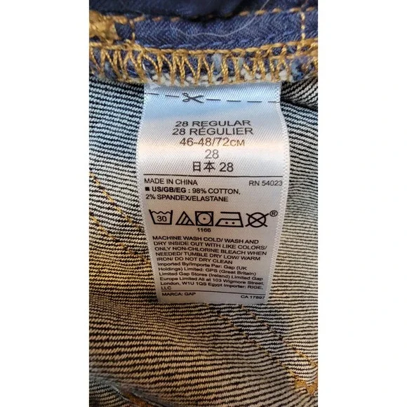 Gap Jeans Women Size 28R Distressed Best Girlfriend Raw Hem Dark Wash Gap Denim - Picture 13 of 16